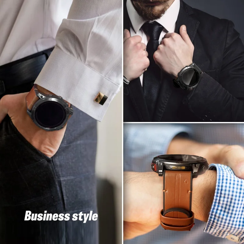 Premium QuickFit Leather Silicone Watch Strap - Versatile 22/26mm Band Bracelet