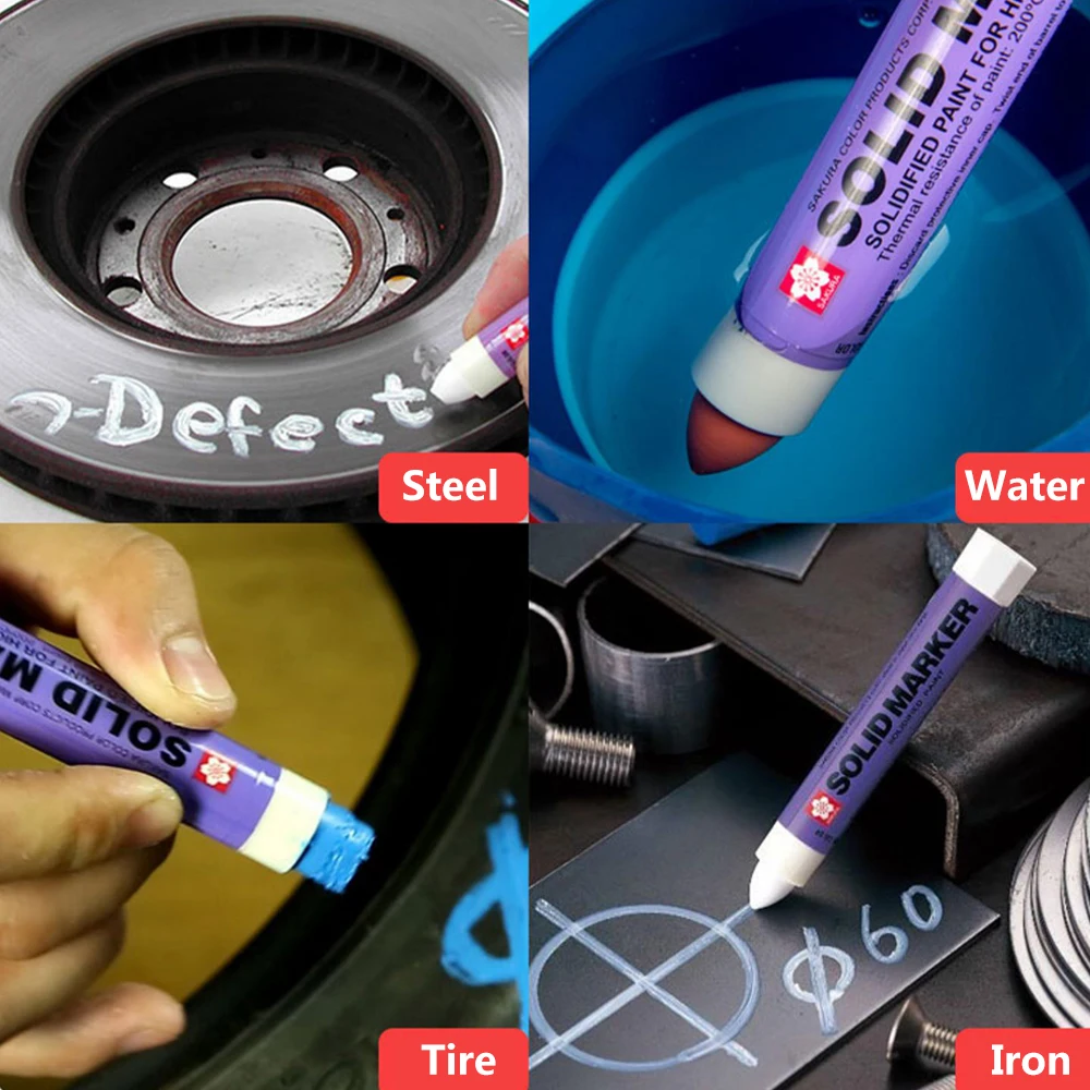 Japan Sakura Solid Paint Marker Pen 1pcs Waterproof Industrial Metal High Temperature Tire