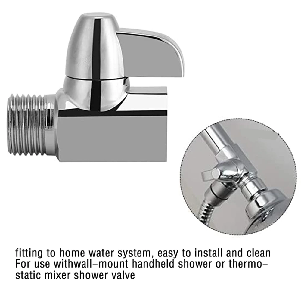 Shower Valve Brass 3-Way Diverter Valve for Handheld Shower Head Fixed Head Bathroom Accessories G1/2" Diverter
