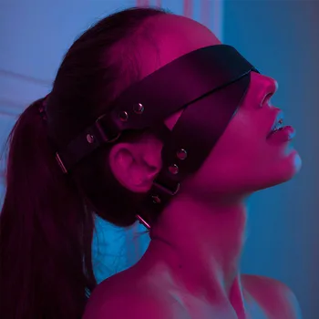 Bdsm Eye Mask Sex Bondage Adult Game Couples Leather Harness Mask Wearble Costumes For Women Men Cosplay Toys Face Masks Product 4