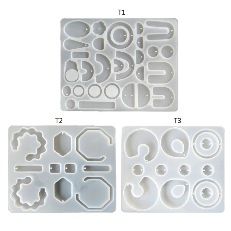 U-House Resin Beads Molds Set with Hole Silicone Resin Epoxy Molds for Jewelry Casting