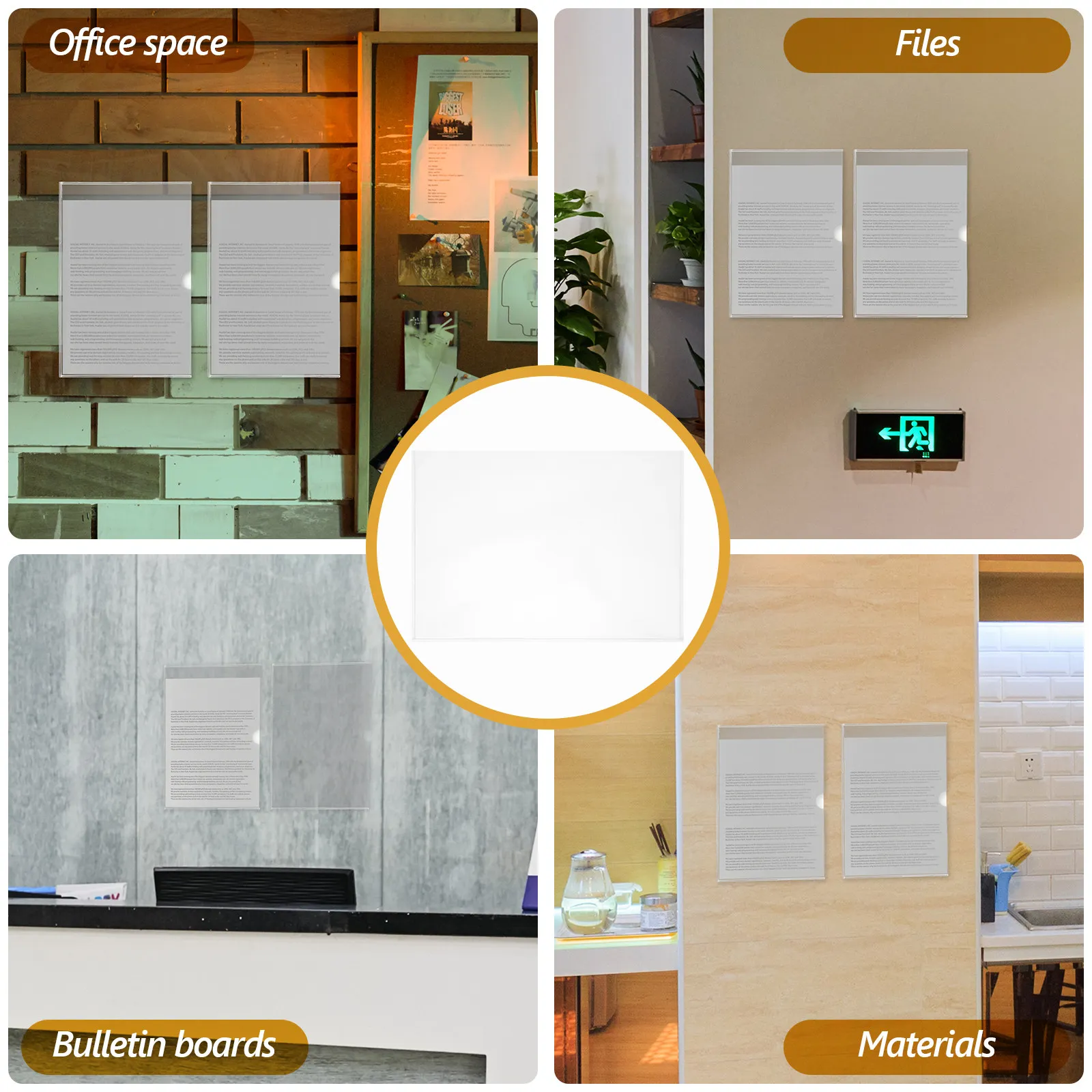 2Pcs 아크릴 파일 디스플레이 홀더 투명 A4 문서 정리함 사무실 파일 랙 투명 문서 보관 시스템