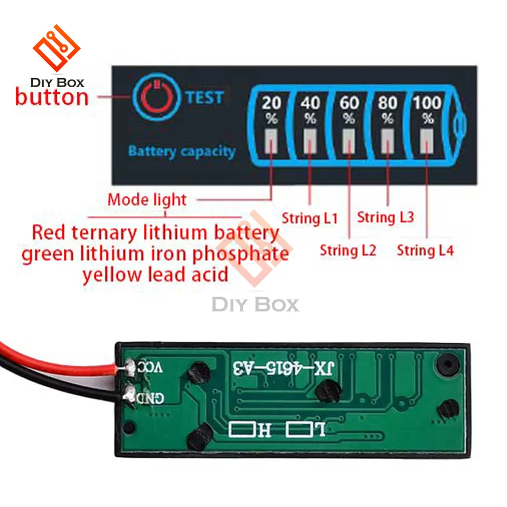 Battery Level Indicator 3Series Ternary Lithium Battery Lithium Iron