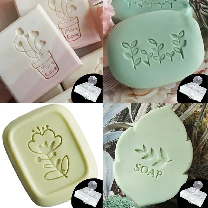Customized Custom Soap Stamp Mold Sealing Seals For Diy Handmade Soap Making Supplies Tools Plants Tree Flower Pattern