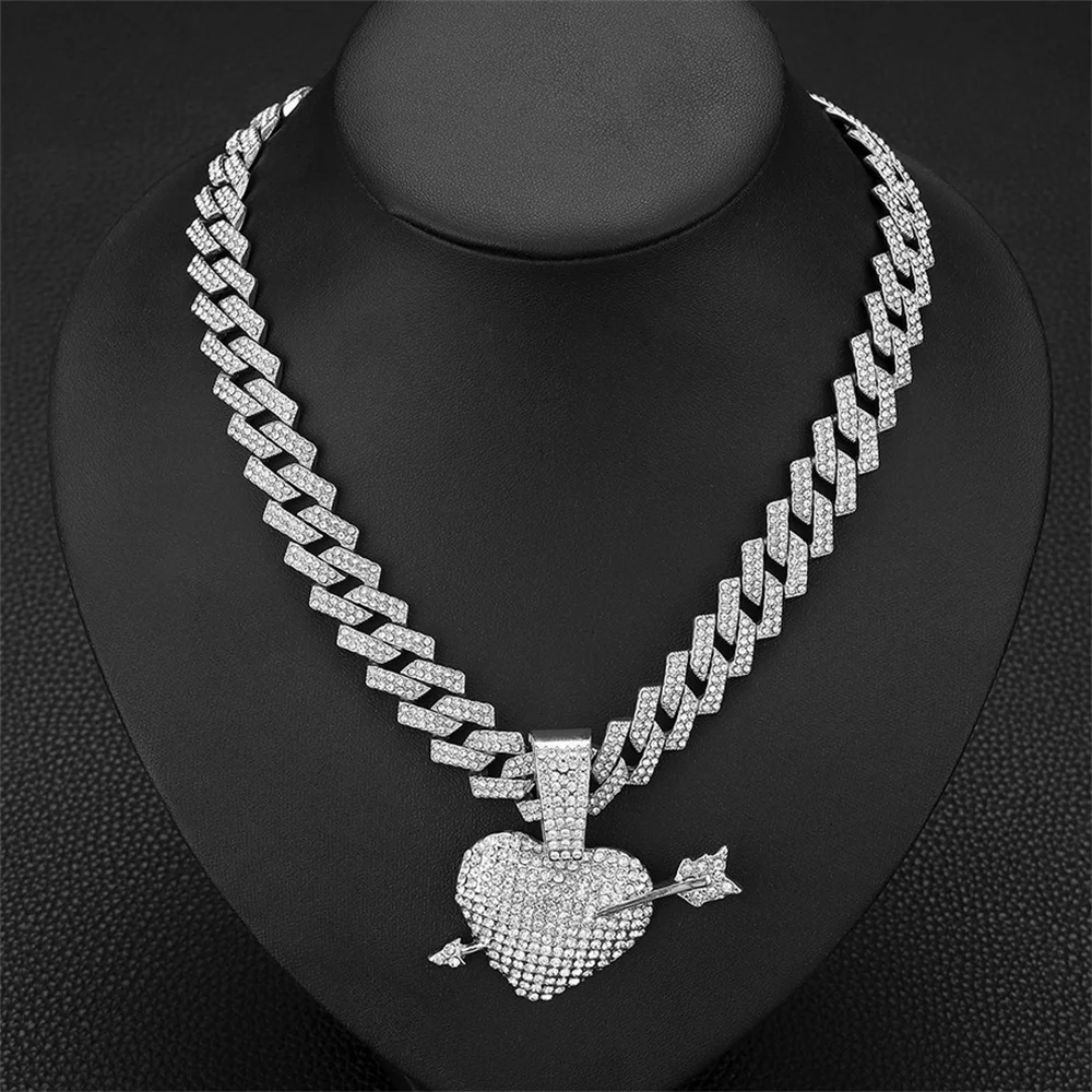 

NCEE Iced Out LOVE Initial Cuban Necklace Bracelet For Women Rhombus Cuban Link Chain Cursive Letter Necklace Set Jewelry