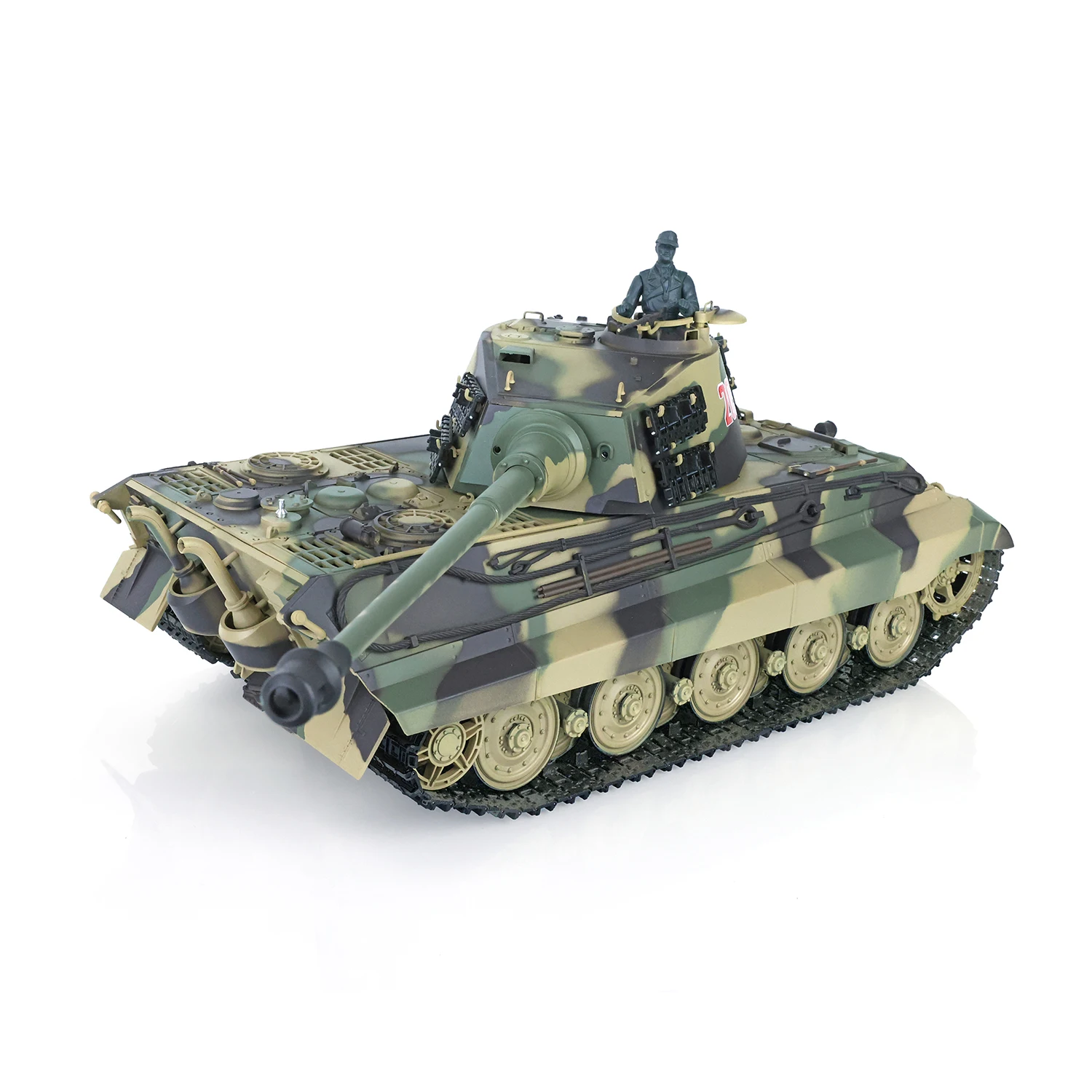 헝롱 1/16 7.0 플라스틱 독일 킹 타이거 배럴 리코일 RC 탱크 모델 3888A 로드 휠 BB 탄환 탱크 야외 장난감