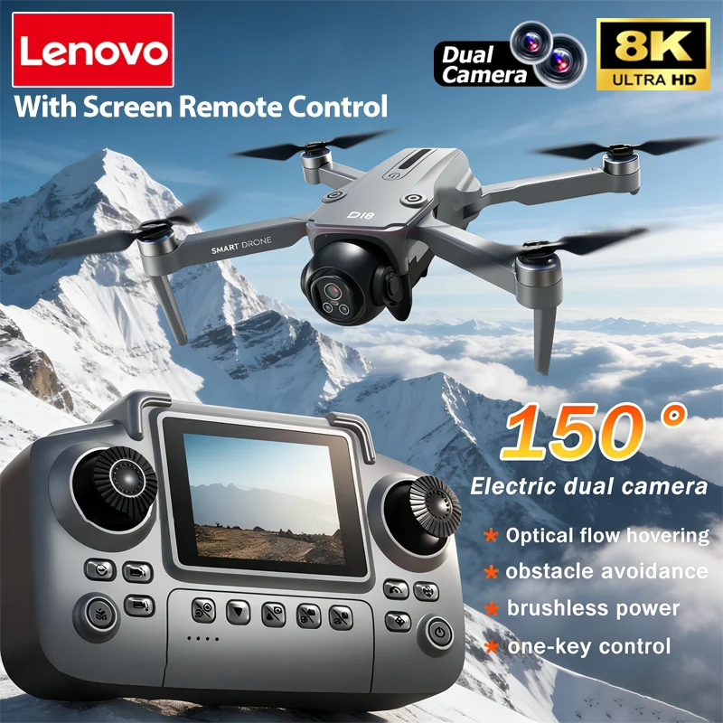 Drone D18 4K HD avec Caméra - Quadricoptère Plie pour Adultes en vol au-dessus d'un champ