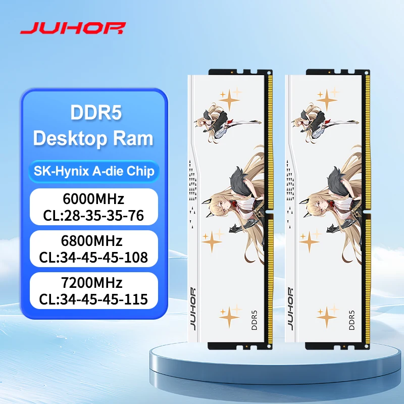 JUHOR DDR5 RAM 32GB (2x16GB) 6000MHz 6800MHz 7200MHz (Intel XMP
