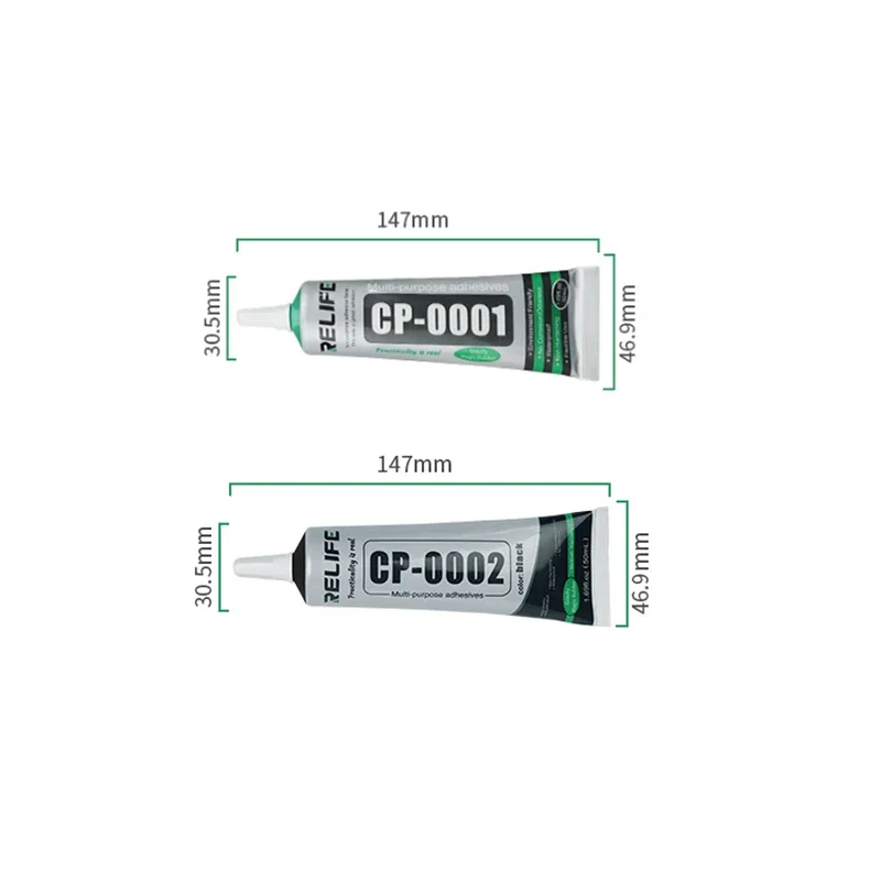 50ML CP-0001 Transparen CP-0002 Black High Elasticity Adhesive Liquid Glue for Phone Frame LCD Screen Back Cover Repair syringe glue tool
