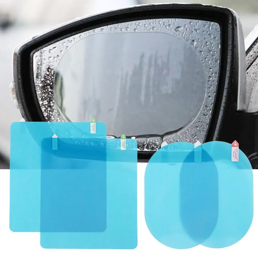 

4pcs Car Rear View Mirror Film Side Window Rainproof Clear Film Anti Fog Window Mirror Protective Sticker Car Accessories