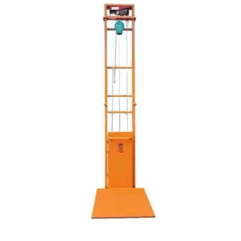 Simple anti falling cargo elevator for indoor and outdoor hydraulic elevators in factory buildings