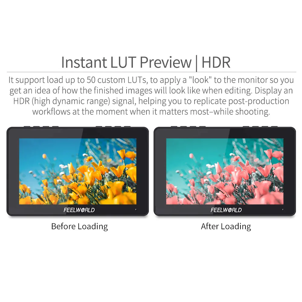 FEELWORLD LUT7 PRO 7 Inch Ultra Bright 2200nits DSLR Camera Field Monitor 3D LUT 1920X1200 IPS Touch Screen HDR Waveform 4K HDMI dslr field monitor