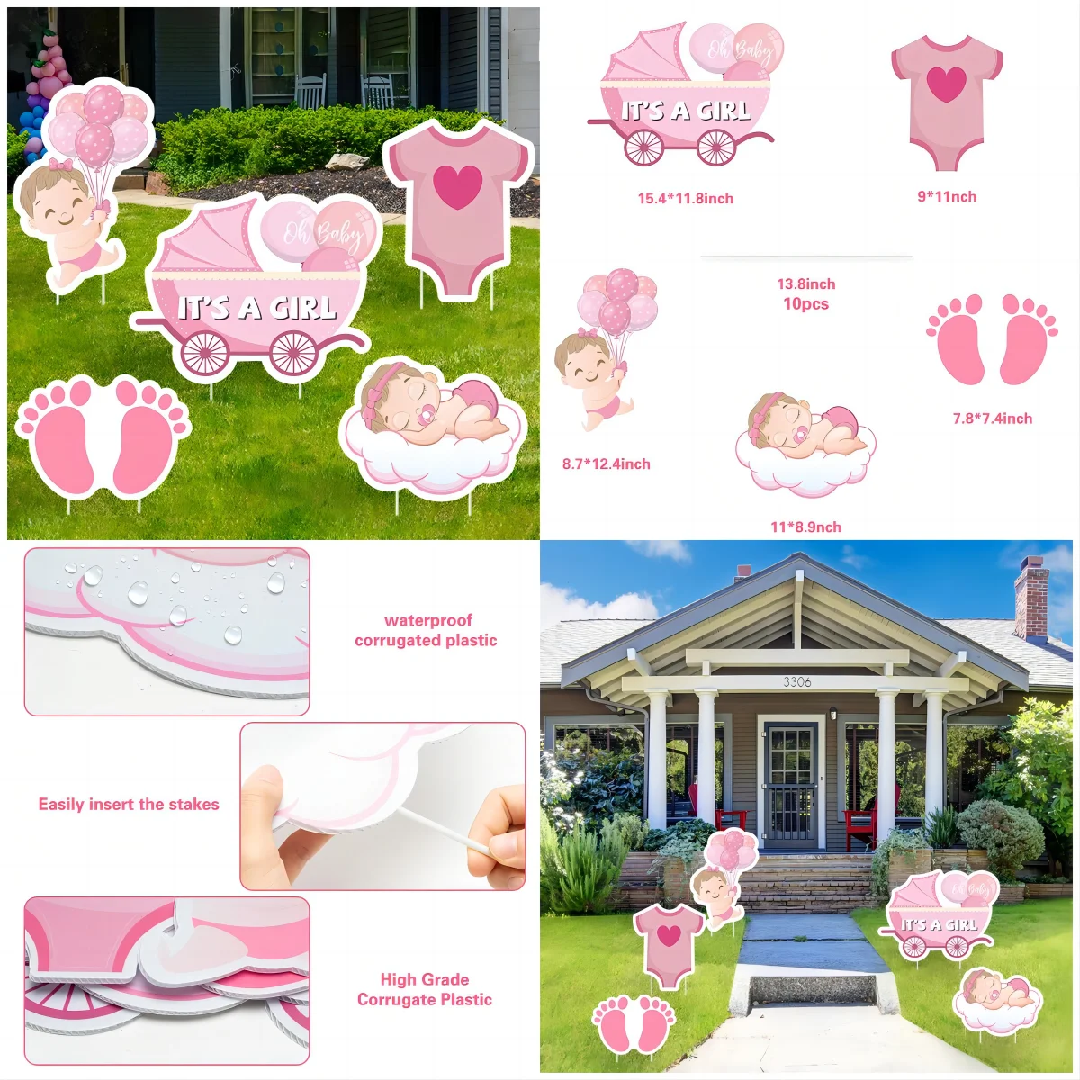 Birthday Yard Sign With Stakes Waterproof Lawn Sign Video Game/Boy Girl Theme Insert Card For Garden Outdoor Patio Party Decor