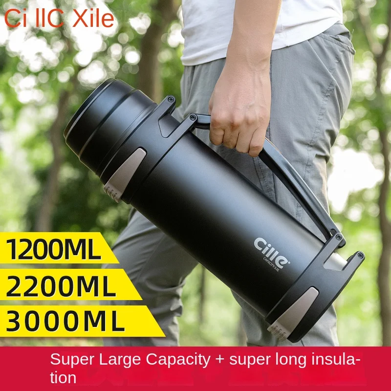 

Large Capacity Thermos Cup Stainless Steel Kettle Outdoor Travel Portable Thermos Bottle Outdoor Thermos Men Large Size