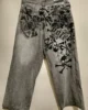 2024 American New Y2K Harajuku Retro Print Jeans Women's Washed Grey Straight Pants Street Gothic Loose Unisex Casual Pants 3