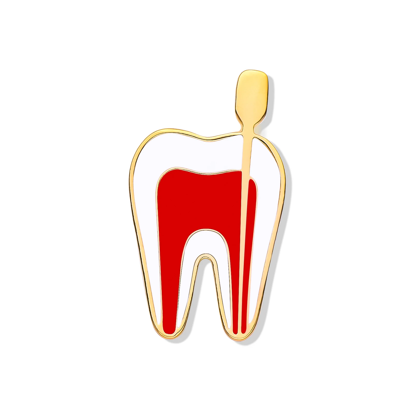 

DCARZZ Tooth Medical Pins Metal Doctor Nurse Red Enamel Oral Care Dental Pin Brooches Backpack Clothes Decoration Womenmen Gift