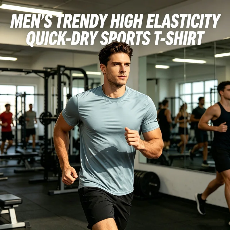 2025 Men's Ice Silk Quick Dry T Shirt High Elastic Breathable Fitness Running Short Sleeve Summer Workout Casual fitted tops 6