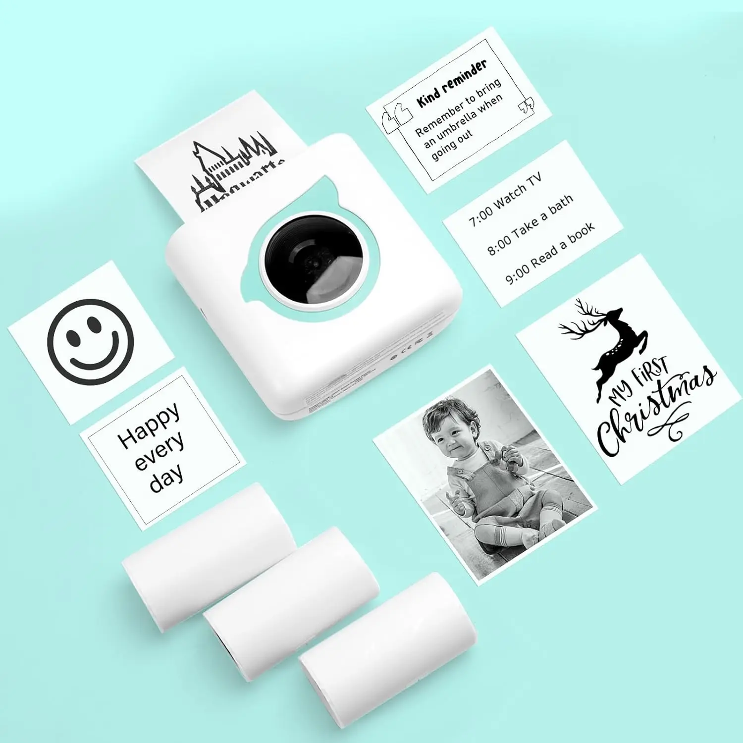 Thermal Sticker Paper - 57mm*30mm,Compatible with HPRT L8/ M02/M02S/iDPRT S1Mini Prtiner White Adhesive Thermal Paper