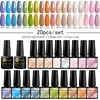 MTSSII 20pcs/set Nail Polish Gel With Base Top Coat Spring Summer Purple Color Party Wedding Decor Soak Off Nail Art Gel Varnish 3