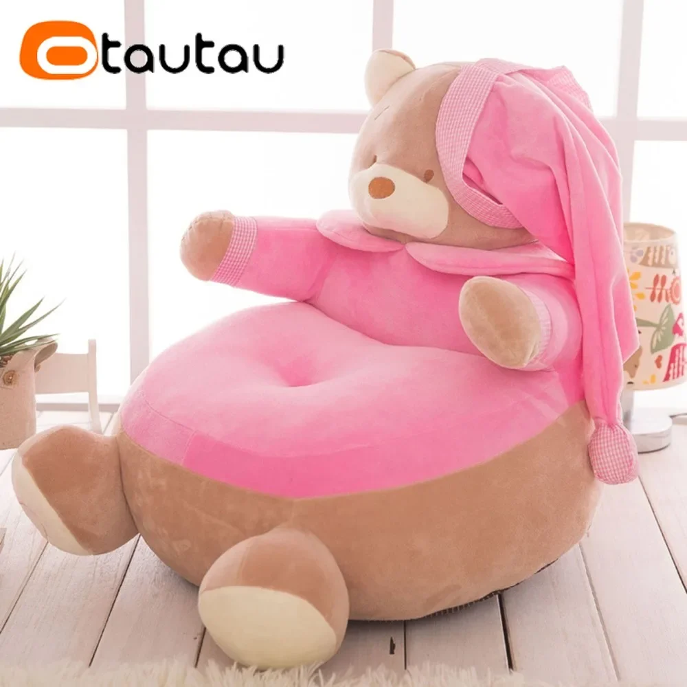 OTAUTAU Children's Sofa with Filling Kids Small Cute Cartoon Chair Floor Corner Seat Pouf Futon Soft Velvet SF132 2