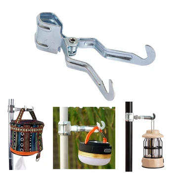 1/2pcs Outdoor Metal Iron Clip Camping Tent Light Stand Hanging Hook Multi-function Hiking in The Wilderness Lamp Hanger Clamp