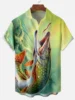 Fishing Pattern 3D Print Shirts For Men Women Outdoor Fish Hunting Turndown Collar Oversized Casual Fashion Top Man Clothing 1