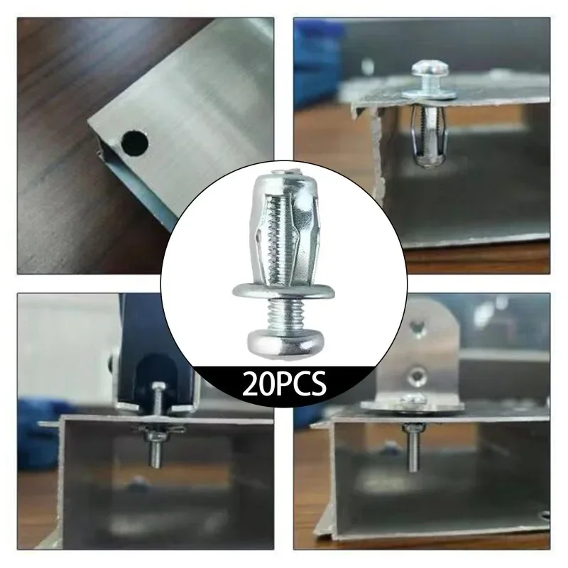 20pcs 잭 너트 나사 꽃잎 나사 앵커 커튼 확장 클램프 용 꽃잎 확장 플러그 꽃잎 리벳 잠금 잭 너트 볼트