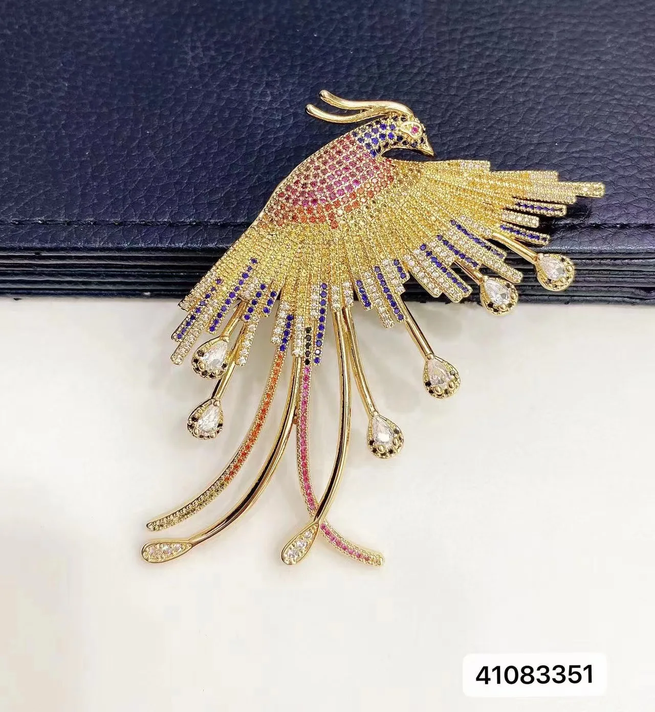 Luxury Design Phoenix Cubic Zircon Brooches for Women Fashion Animal Bird Butterfly Corsage Big Pin Coat Accessories 2023 Gift