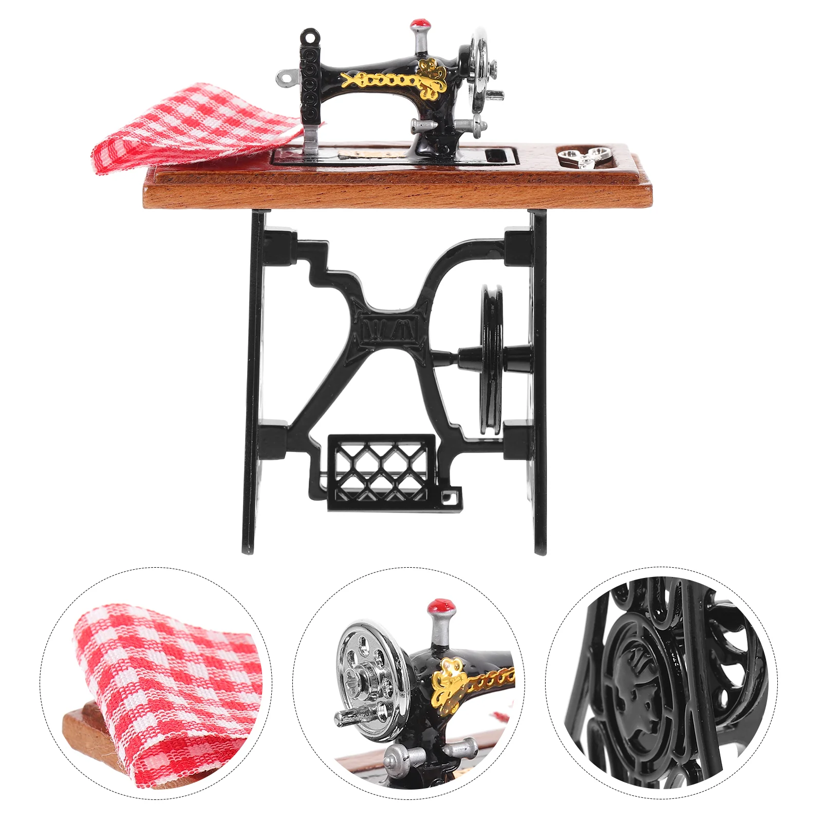 

Sewing Machine Model Photo Shoot Props Tiny Mini House Furniture Desktop Photoshoot Furnishing Zinc Alloy Miniature Photography