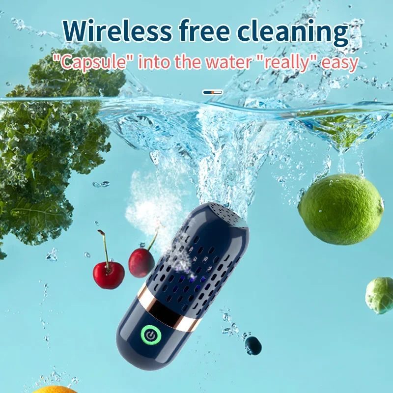 REUP Protable Fruit Vegetable Washing Machine Capsule Shape Wireless Food Purifier Household Pesticide Disinfection vegetables 3