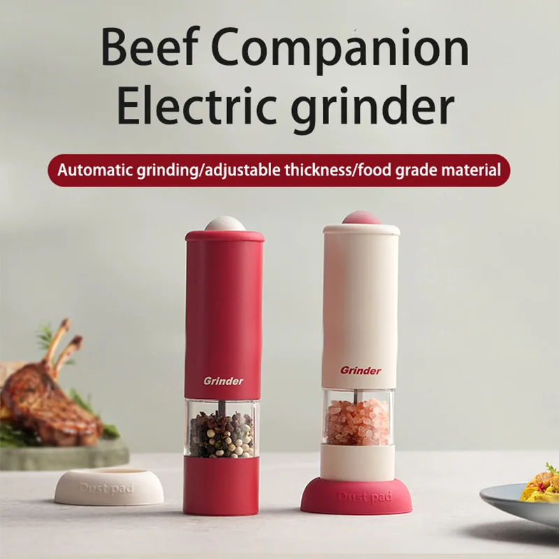USB Rechargeable Electric Salt and Pepper Grinder Adjustable Coarseness Large Capacity Auto Spices Grinders Kitchen Cooking Tool