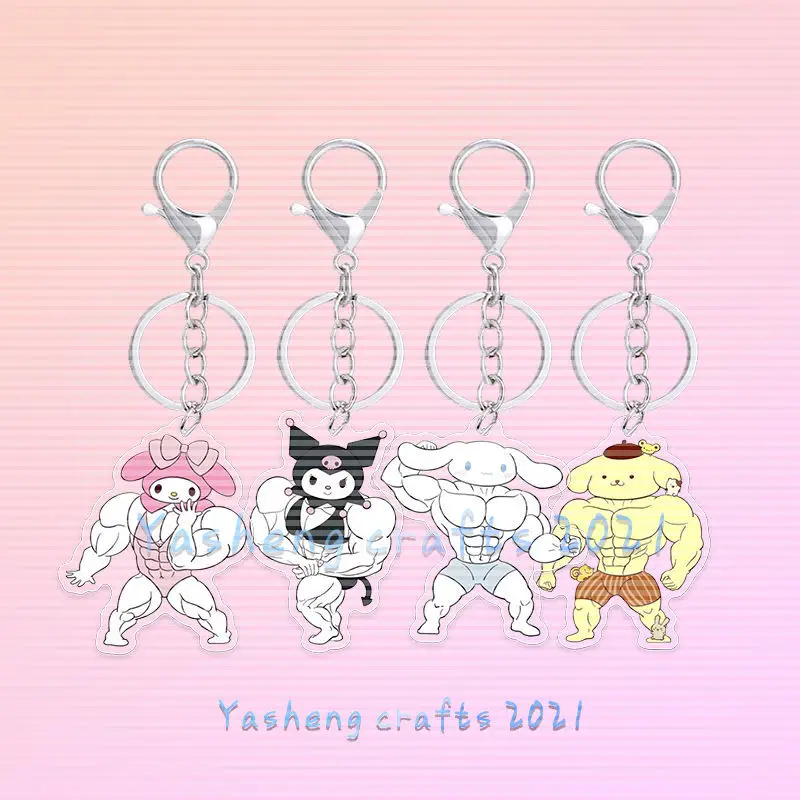 Cute Hello Kitty Kuromi Cinnamoroll Keychain Key Ring Charm Car Bag Girls Gift 