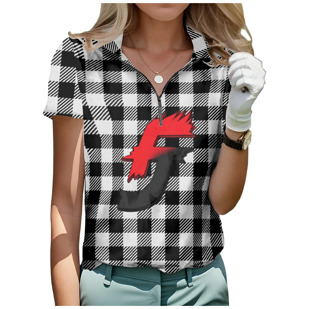 

Furious Jumper Standing Neck Golf Women's Short Sleeved Shirt Internet Celebrity Streetwear Harajuku Fashion Casual Female