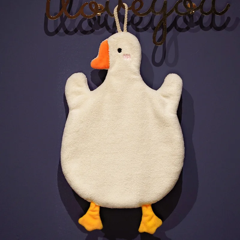 1pc Cute Goose Hand Towel,Super Absorbent and Quick Drying,Hanging Cleaning Supplies,Household Gadgets,for home
