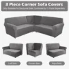 Velvet 3 Pcs L Shaped Couch Covers Sectional Sofa Corner Sofa Cover Plush Stretch 5 Seater Corner Sofa Slipcover Couch Protector 5