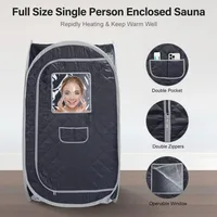 Portable Steam Sauna Set Foldable One Person SPA Tent with 3L Larger Steamer,Remote Control Weight Loss&Detox 2