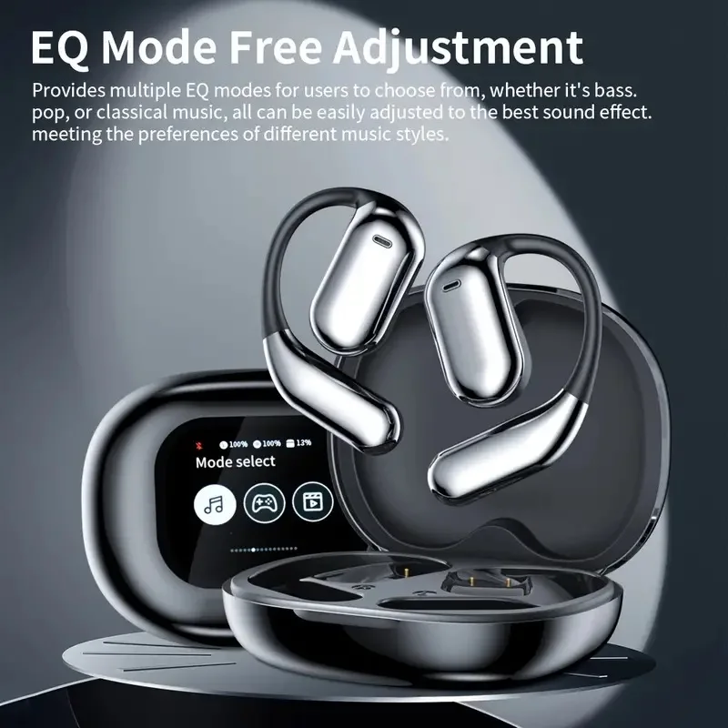 Open Ear Headset Wireless Bluetooth Earbuds Intelligent Touch Screen Headphones Built-in Mic Sport Earphones for Running Fitness bluetooth earphone