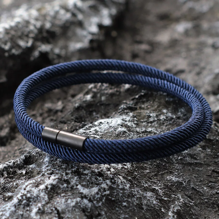 Men Bilayer Milan Thread Wrap Bracelet Outdoor Survival