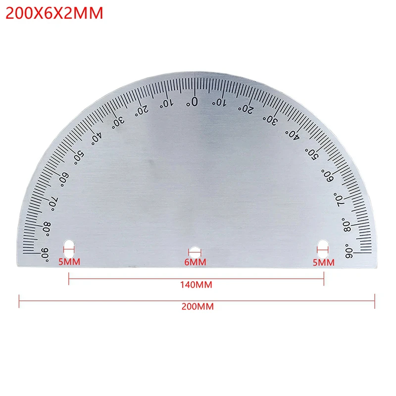 1 조각 반원형 다이얼 스테인레스 스틸 각도 다이얼 180도 각도기 원형 액세서리 100MM 200MM 측정 도구
