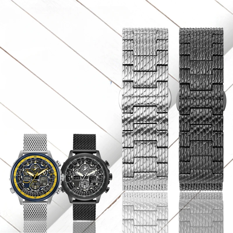 

Ремешок для часов Citizen с двойным нажатием, черный, оригинальный мужской браслет для часов Air Eagle Blue Angel второго поколения Jy8037