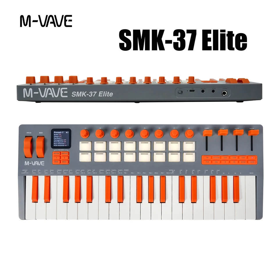 M-VAVE SMK-37 エリートMIDIキーボード - 37鍵ポータブル