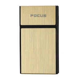 Sleek Metal Cigarette Holder - Portable 20 - Piece Capacity Pocket Case (Gold)