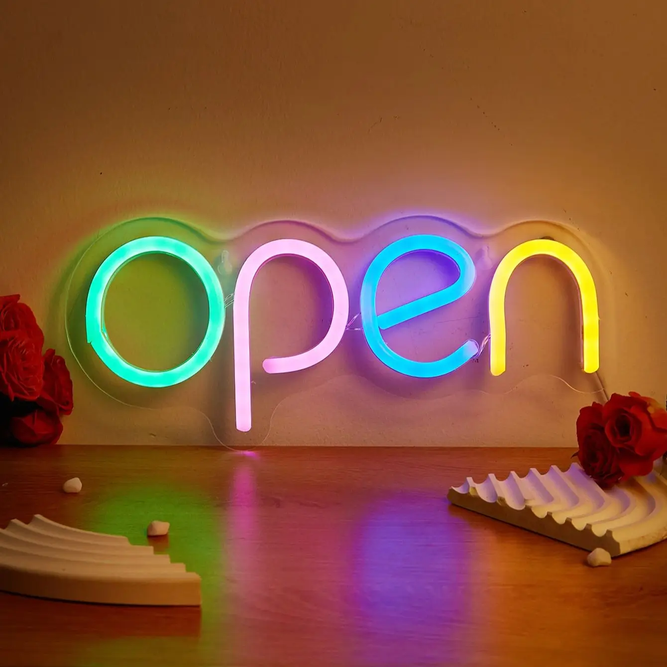 Chi-buy LED Neon open USB Powered Neon Signs Night Light 3D Wall Art Bedroom Living Room Decor Lamp Signs