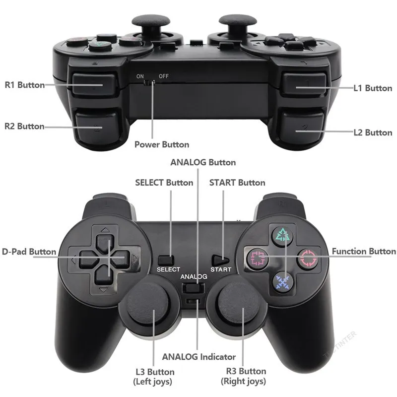 Wireless Gamepad for Sony PS2 Controller for Playstation 2 Console Joystick Double Vibration Shock Joypad  USB PC Game Controle