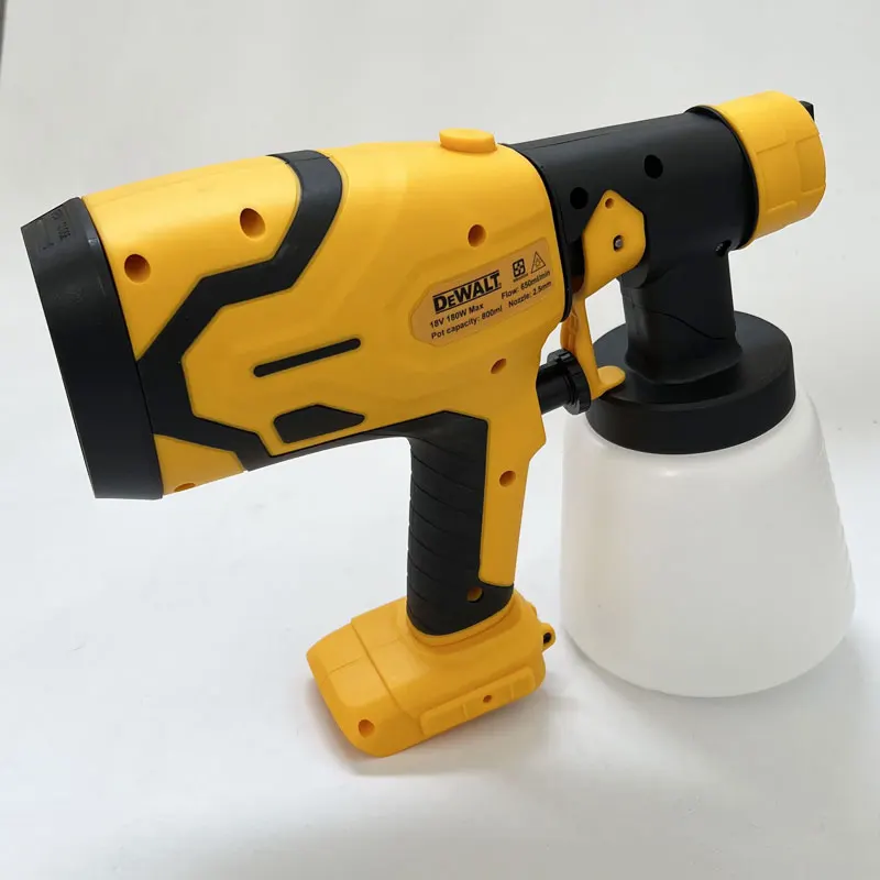 Cordless electric spray gun portable paint sprayer high power auto furniture coating airbrush for Dewalt battery electric power tools spray gun pressure regulator air brush compressor kit airless sprayer pump