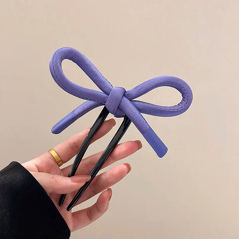 Chic Bow U-Shaped Hairpin - Trendy Fashion Accessory