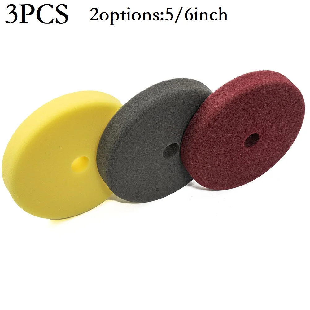 3 Pcs 5/6/7 Inch Sponge Buffing Pads Foam Polishing Pads Kit 7in Sanding Disc Wheels For Car Buffer Polisher Polishing Waxing