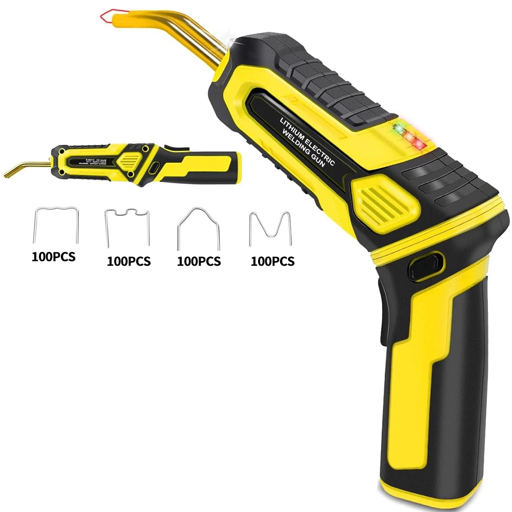 

F50 USB Rechargeable Plastic Welder 2 in 1 Foldable Handle Cordless Hot Staple Gun,with 400PCS Hot Staples for Car Bumper