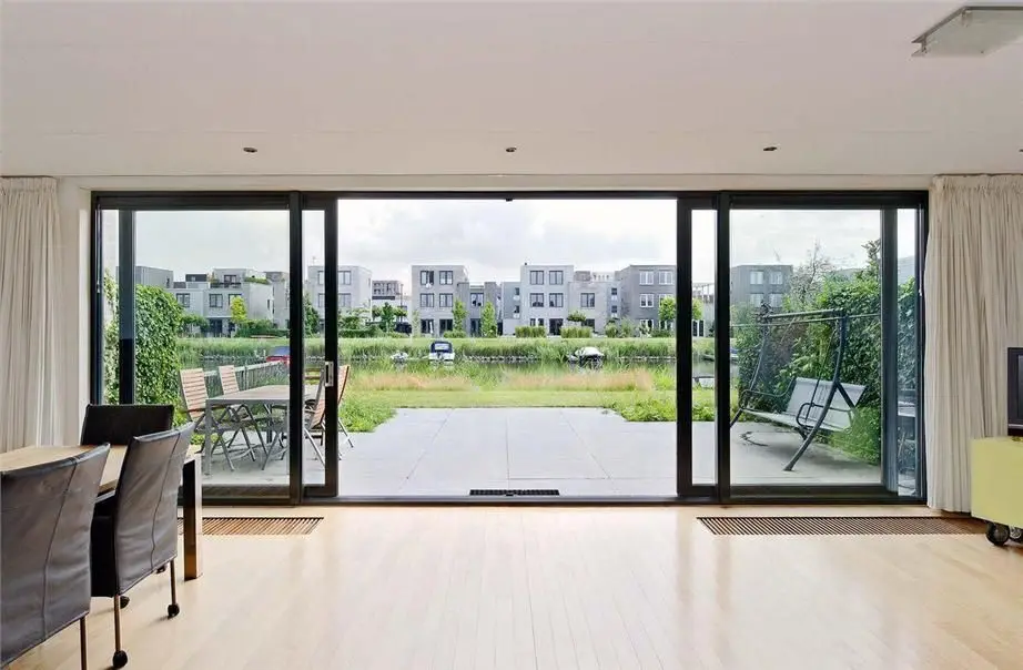 DN Sliding Door Aluminum Panoramic Tempered Glass Entry Patio Exterior Doors Household Front Door Office Home Decor