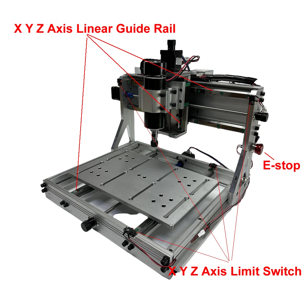 Full Aluminum Linear Guide Rail Mini CNC Router 3020 500W USB CNC